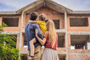 Family building a new home